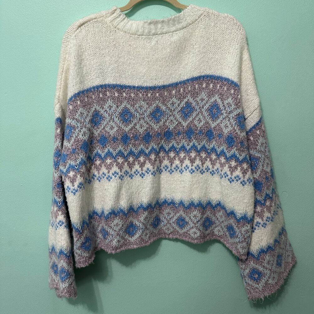 Sincerely Jules Blue Sharlene Wool blend bell Sleeve Sweater Women Medium‎ - Picture 3 of 6
